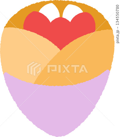 手書き風の単品アイコンイラスト　食べ物　クレープ 134550780