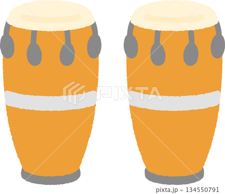 手書き風の単品アイコンイラスト　コンガ 134550791