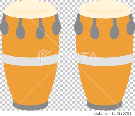 手書き風の単品アイコンイラスト　コンガ 134550791