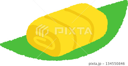 手書き風のシンプルアイコンイラスト　だし巻き卵 134550846