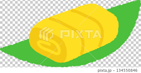 手書き風のシンプルアイコンイラスト　だし巻き卵 134550846