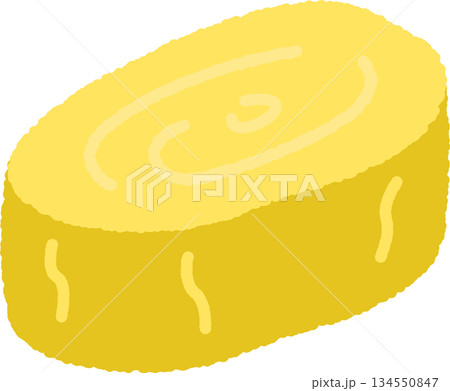 手書き風のシンプルアイコンイラスト　だし巻き卵 134550847