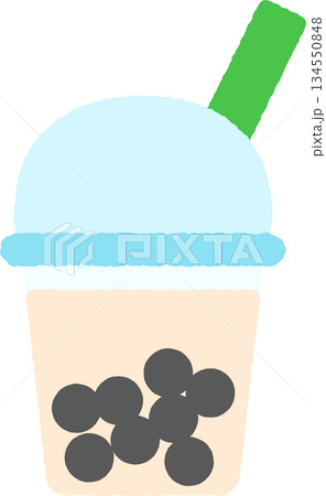 手書き風のシンプルアイコンイラスト　タピオカ 134550848