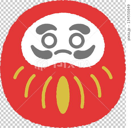 手繪單圖示插圖：達摩 134550849