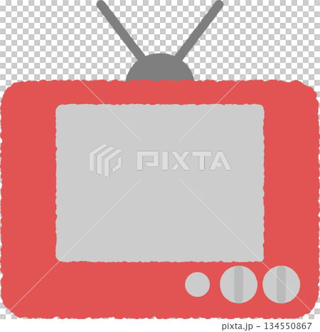 手書き風の単品アイコンイラスト　ブラウン管テレビ 134550867