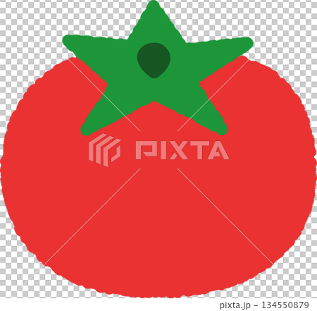 手書き風の単品アイコンイラスト　野菜　トマト 134550879