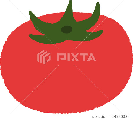 手書き風の単品アイコンイラスト　野菜　トマト 134550882