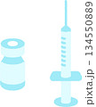 手書き風の単品アイコンイラスト　ワクチン　注射器 134550889