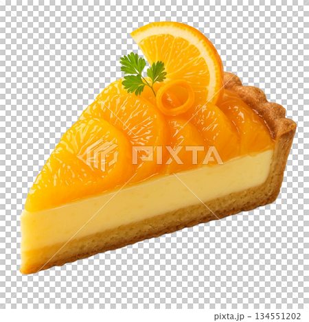 パティシエが丁寧に仕上げたトッピングが美しいオレンジスイーツ 134551202