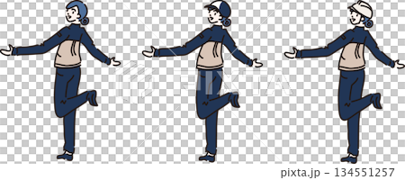 作業服を着た人のイラスト 紺色の制服 作業服を着た人のイラスト 紺色の制服 134551257