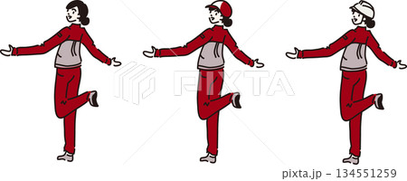 作業服を着た人のイラスト 赤い制服 作業服を着た人のイラスト 赤い制服 134551259