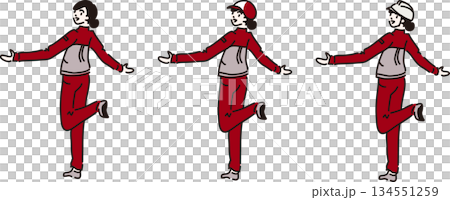 作業服を着た人のイラスト 赤い制服 作業服を着た人のイラスト 赤い制服 134551259