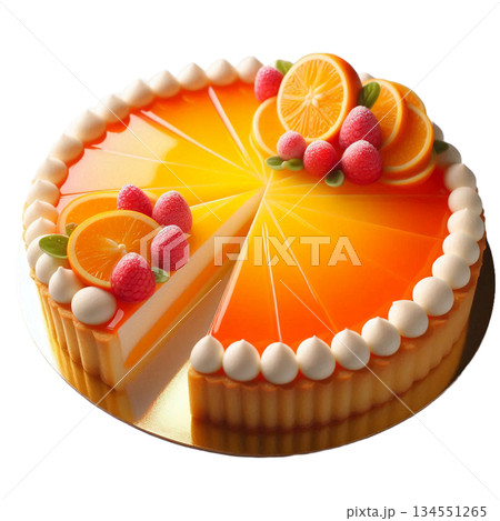 断面の層が美しいパティシエ特製のフルーツタルトホール 134551265