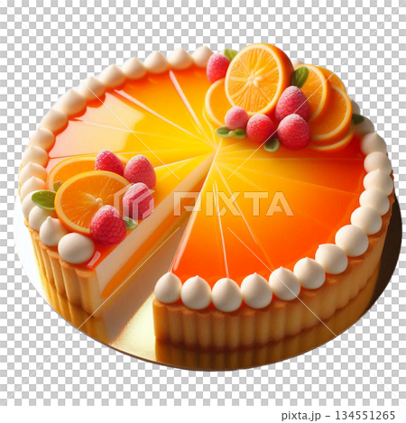 断面の層が美しいパティシエ特製のフルーツタルトホール 134551265