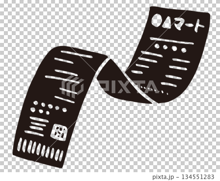 Vector illustration of a long receipt | Increasing expenses, household management, accounting material 134551283