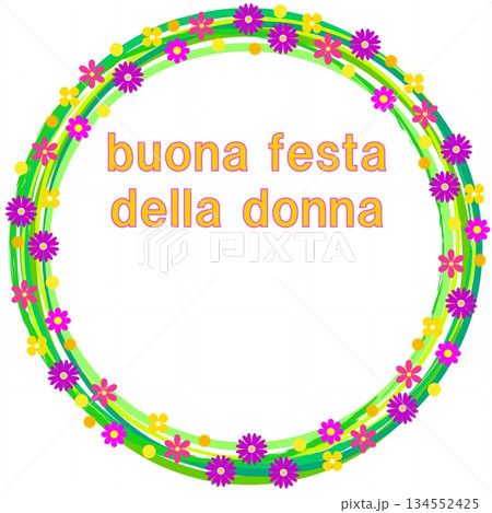 国際女性デー buona festa della donna フレーム 白背景 花模様 国際女性デー buona festa della donna フレーム 白背景 花模様 134552425