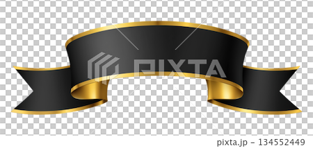 Black Gold Ribbon Banner Black Gold Ribbon Banner 134552449