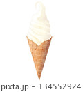 バニラ味のソフトクリーム 水彩 134552924
