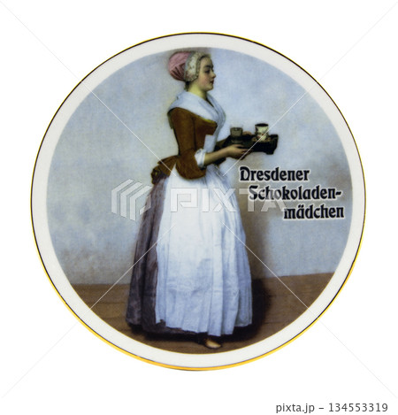 Magnet on the refrigerator on a white background Magnet on the refrigerator on a white background 134553319