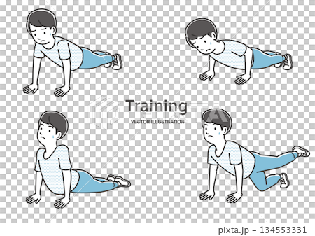 年輕人做俯臥撑 134553331