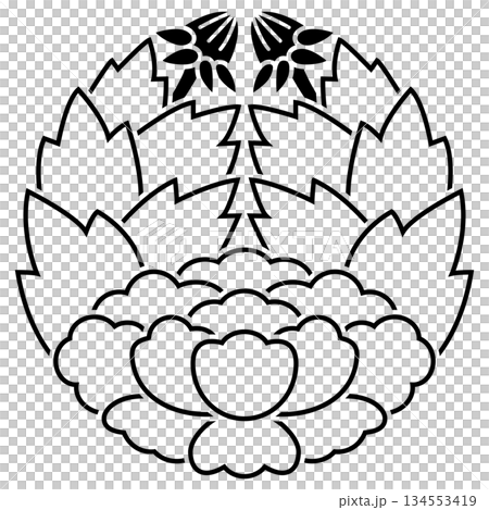 家紋です。細中陰杏葉牡丹といいます。 134553419