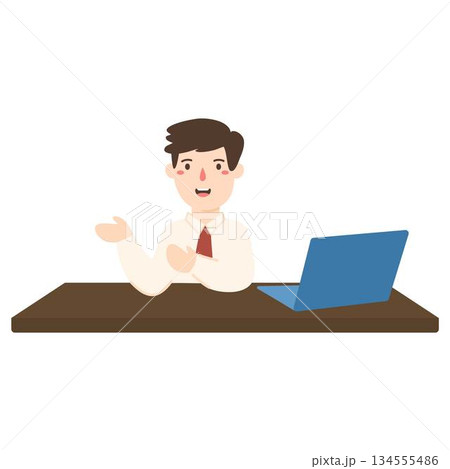 student boy working with computer student boy working with computer 134555486
