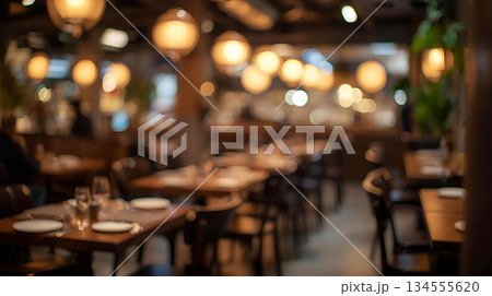 ぼやけたレストランの背景用素材 134555620