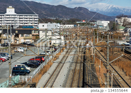 渋川駅の跨線橋からの風景 群馬県渋川市 渋川駅の跨線橋からの風景 群馬県渋川市 134555644