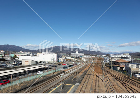 渋川駅の跨線橋からの風景 群馬県渋川市 渋川駅の跨線橋からの風景 群馬県渋川市 134555645