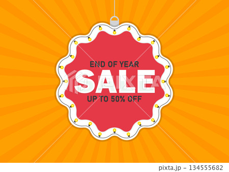 End of Year Sale Up to 50% Off Discount Badge Label End of Year Sale Up to 50% Off Discount Badge Label 134555682