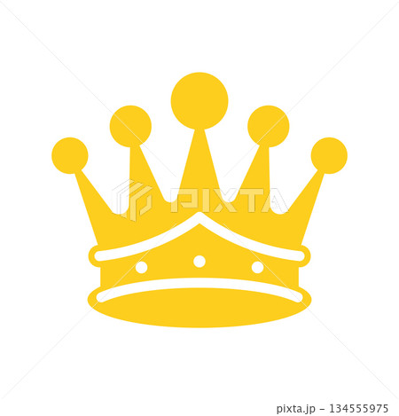 Simple Flat Illustration of a Golden Tiara. Royal Majesty Authority and Power Symbol 134555975