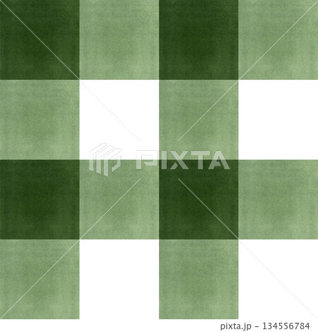 Soft green checkered squares form a seamless pattern for textiles, wrapping paper, stationery, packaging, wallpapers, home decor. Hand painted in watercolor with natural tones, cozy farmhouse mood Soft green checkered squares form a seamless pattern for textiles, wrapping paper, stationery, packaging, wallpapers, home decor. Hand painted in watercolor with natural tones, cozy farmhouse mood 134556784