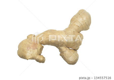 Ginger isolated on white background. Ginger root isolated. 134557516