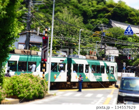 路面電車の走る路面区間 134557629