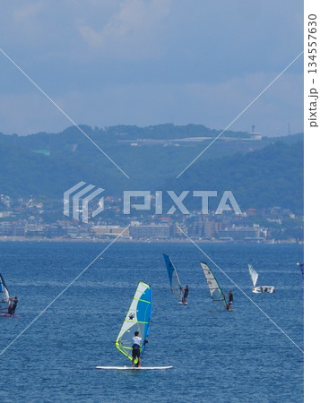 湘南海岸に浮かぶヨット 湘南海岸に浮かぶヨット 134557630