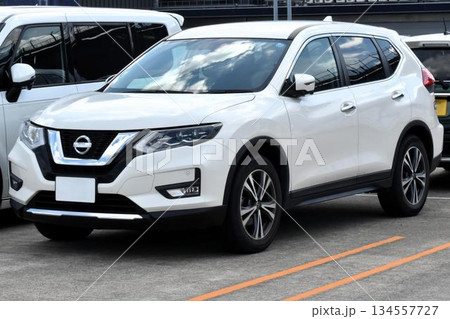 駐車場に並んだ乗用車 駐車場に並んだ乗用車 134557727