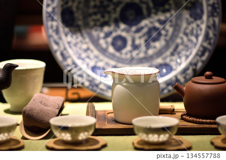 Traditional Tea Set with Decorative Plate Traditional Tea Set with Decorative Plate 134557788