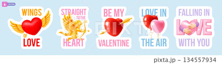 Happy Valentines Day Label Set Happy Valentines Day Label Set 134557934