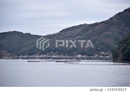 Traditional fishermen village with Funaya boathouses in Ine, north Kyoto prefecture on the Sea of Japan 134558027