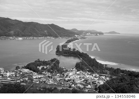 Amanohashidate one of the top three scenic views in Japan on the Sea of Japan in north Kyoto prefecture 134558046