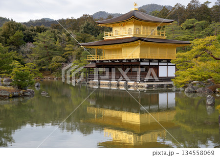 Kinkakuji temple Golden Pavillion, UNESCO world heritage site and Zen Buddhist temple in Kyoto, Japan 134558069