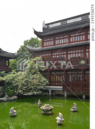 Yuyuan classical Chinese garden in the Old City of Shanghai, built in 1559 during Ming Dynasty in Shanghai, China 134558074
