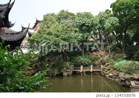 Yuyuan classical Chinese garden in the Old City of Shanghai, built in 1559 during Ming Dynasty in Shanghai, China 134558076