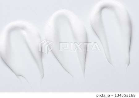 A sample of a white moisturizing cosmetic cream for the body or face with hyaluronic acid A sample of a white moisturizing cosmetic cream for the body or face with hyaluronic acid 134558169