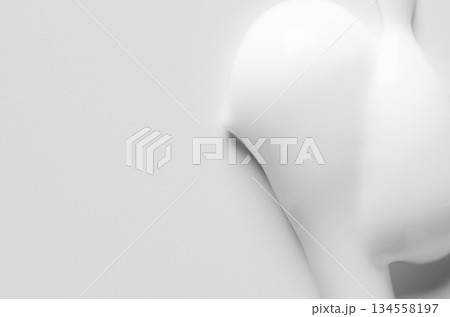 White cosmetic skin moisturizer or gel. Copy space 134558197