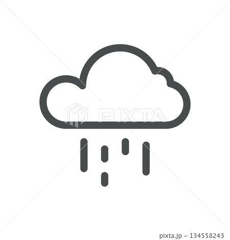 Rain Shower Weather Icon. Thin Line Cloud with Falling Drops Illustration for Forecast, Precipitation and Wet Season. Isolated Outline Vector Symbol, Editable Stroke Pictogram for UI Rain Shower Weather Icon. Thin Line Cloud with Falling Drops Illustration for Forecast, Precipitation and Wet Season. Isolated Outline Vector Symbol, Editable Stroke Pictogram for UI 134558243
