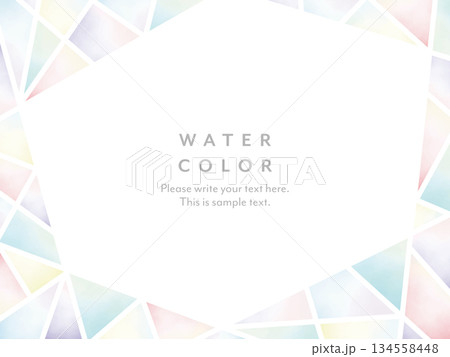 ステンドグラス風の水彩フレーム ステンドグラス風の水彩フレーム 134558448