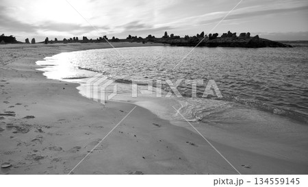 Shirahama beach popular tourist resort with white-sand beach in Nishimuro District, Wakayama Prefecture of Japan 134559145