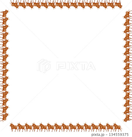 Running Bull frame. A bucking bull, Corrida template. Vector colorful illustration flat cartoon style 134559375