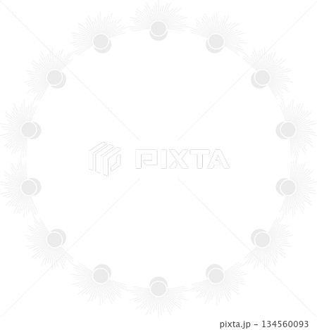 Star round frame. Sunburst explosion star. Template with empty space for your text 134560093